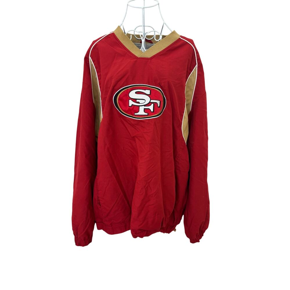 Vintage SAN FRANCISCO 49ERS PULLOVER WINDBREAKER "GOLD HEART"